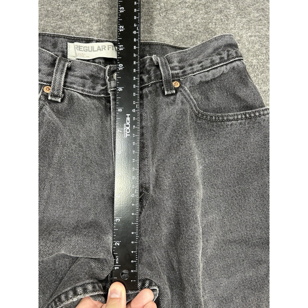 Levis 505 Regular Fit Jeans Mens 32x34 (fits 30x32) Black Denim Straight Leg Y2K - Picture 6 of 13
